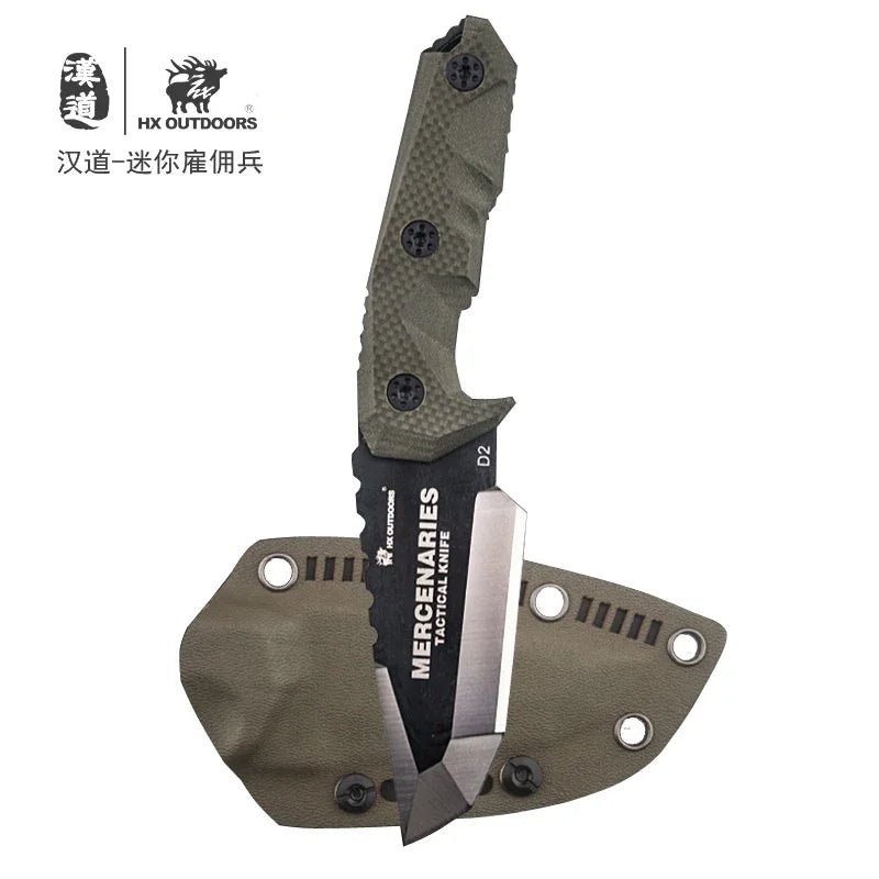 HX OUTDOORS knife G10 handle D2 steel blade tactical straight knife field survival knife  pocket survival knives