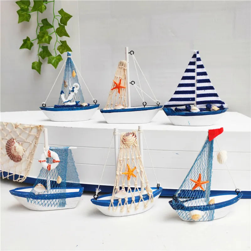 Marine Nautical Creative Sailboat Mode Room Decoration DIY Figurines Miniatures