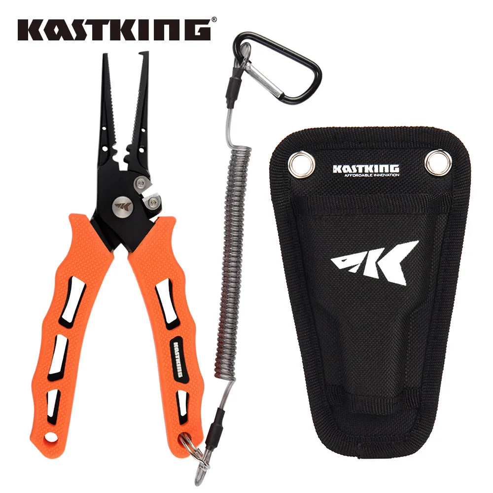 KastKing 420 Stainless Steel Fishing Pliers Tungsten Carbide Braid Cutters Crimper Hook