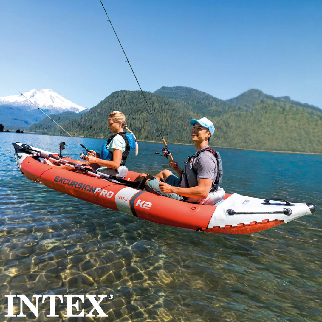 Inflatable Kayak INTEX K2 Excursion Pro oars + inflator, kayak accessories, nautical