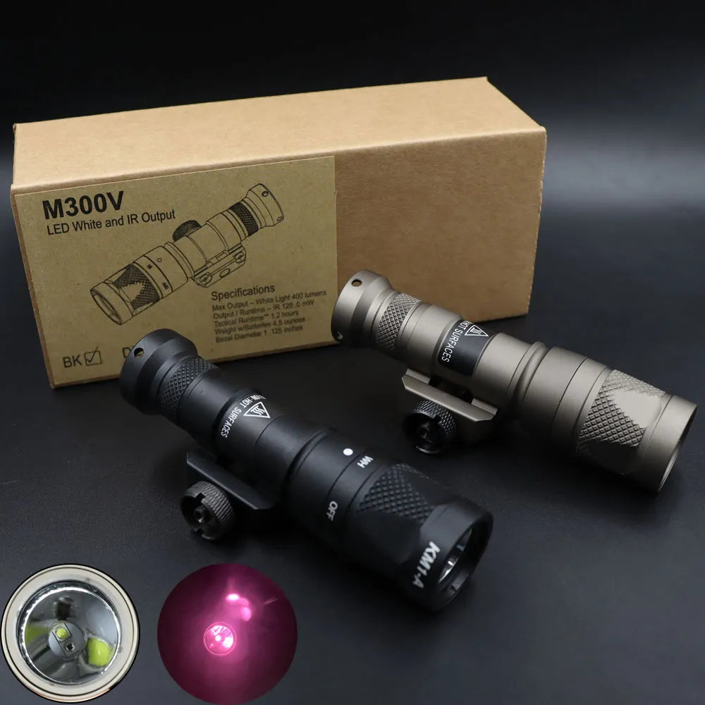 Tactical Light M300V IR Lighting & LED White Scout Flashlight w/ Remote Pressure Switch