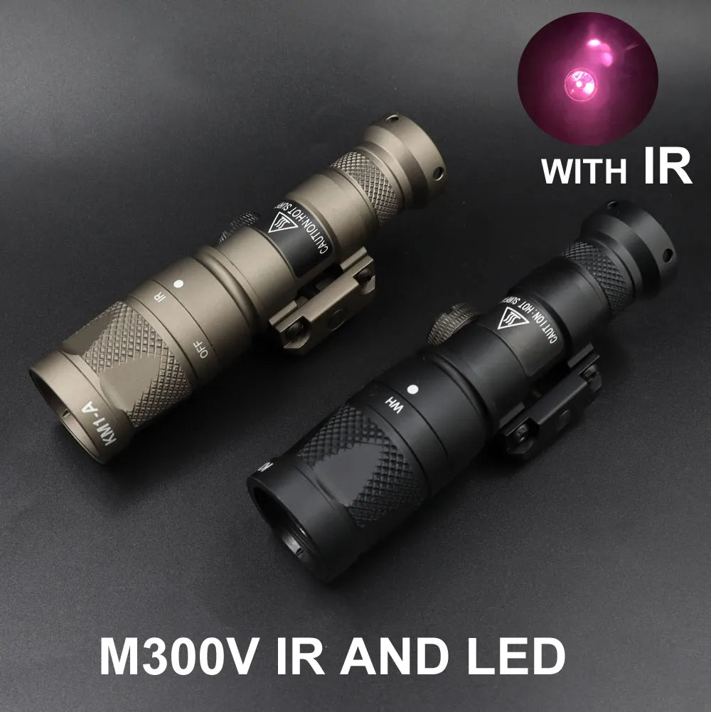 Tactical Light M300V IR Lighting & LED White Scout Flashlight w/ Remote Pressure Switch